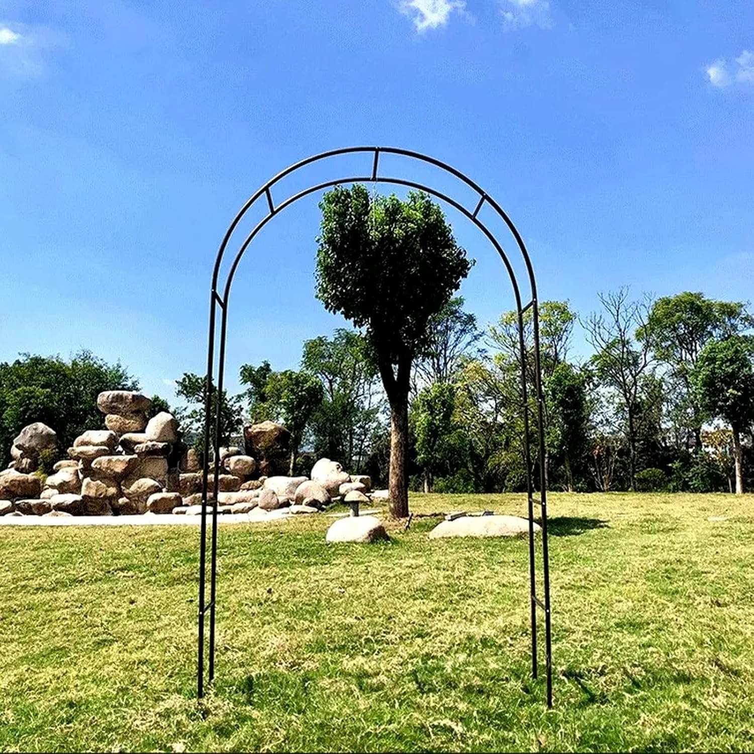 Metal Arch Arbor, Garden Arch for Various Climbing Plants, Pergola Archway, for Ceremony Bridal Party Backyard Archway Decorations, Easy Assemble(White,55x15.7x90in)