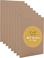 CalPalmy 8-Pack 8x10 Inch MDF Boards 2mm Thick - Smooth Unfinished Wood Sheets for Crafts, Painting, Pyrography & DIY Projects