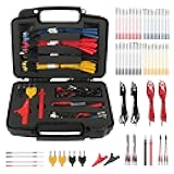 AUTOOL 68PCS Multimeter Test Leads Kit, Test Leads with Replaceable Wire Piercing Probes, 32A/1000V Alligator Clips, Banana Plug Adapters, Jumpers, Extension Male to Female Connector 4mm Banana Plug