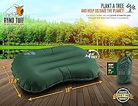 Vista 2 de Almohada inflable para acampar al aire libre con tela de punto para soporte lumbar del cuello, almohada inflable aislada de viaje para camping