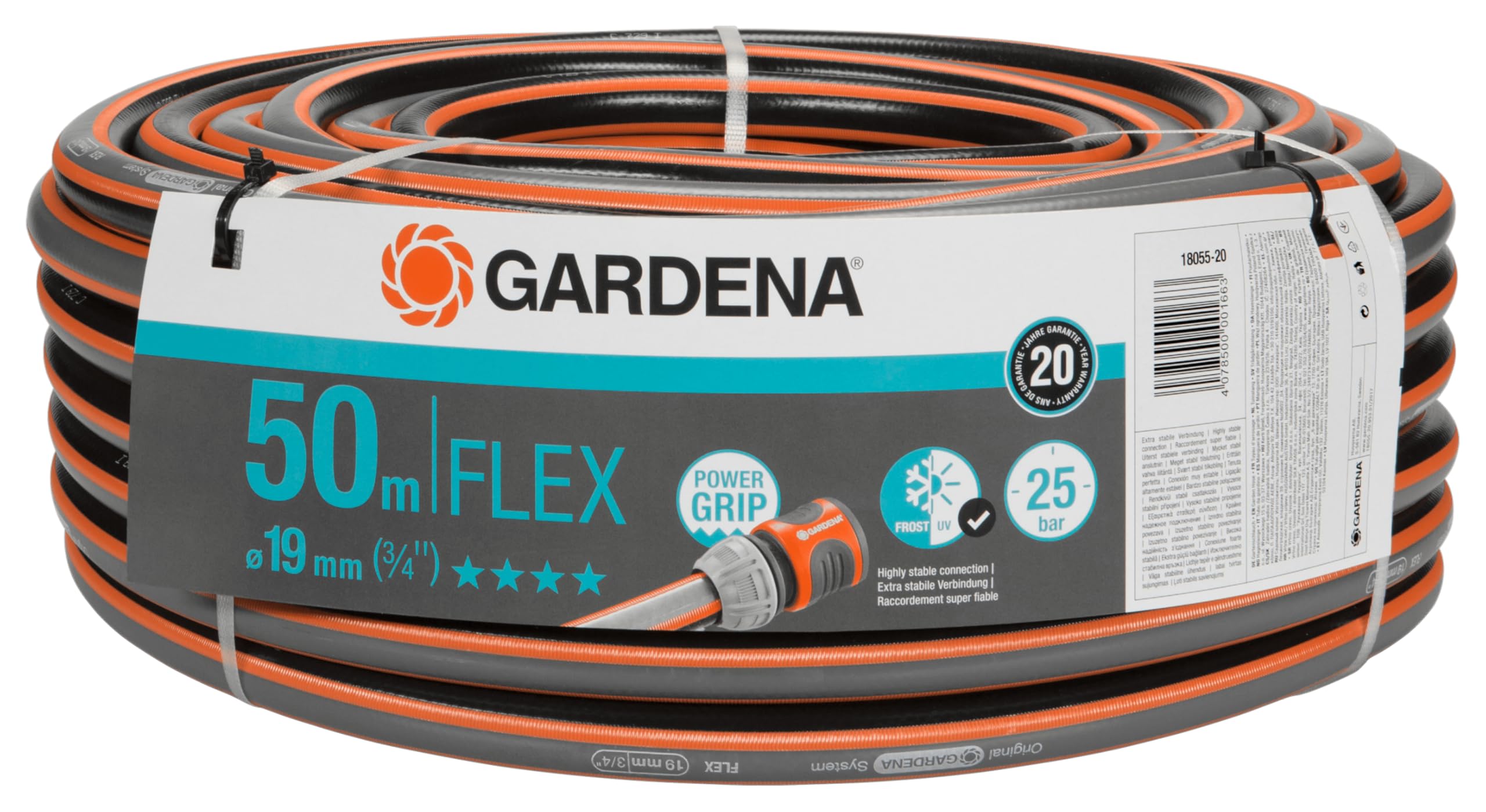 Gardena Manguera Flex Ø 19 mm Rollo de 50 m, Estándar