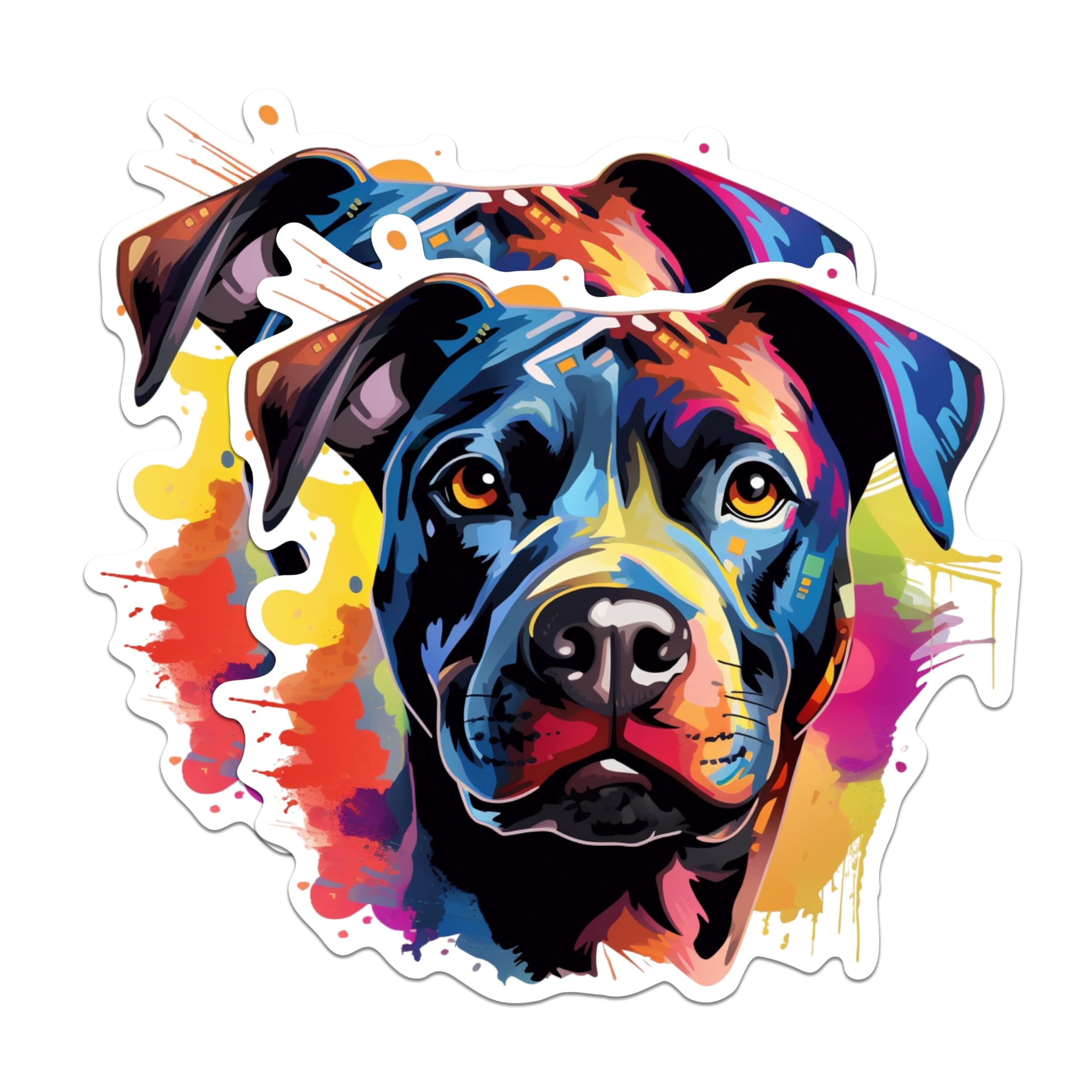 (2 Pack) Staffordshire Bull Terrier Dog Breed Stickers- 5 Inches On Longest Side - Choose from Over 100 Dog Breeds - for Cars, Trucks, Skateboards, Laptops - Made in USA - BMCS1966