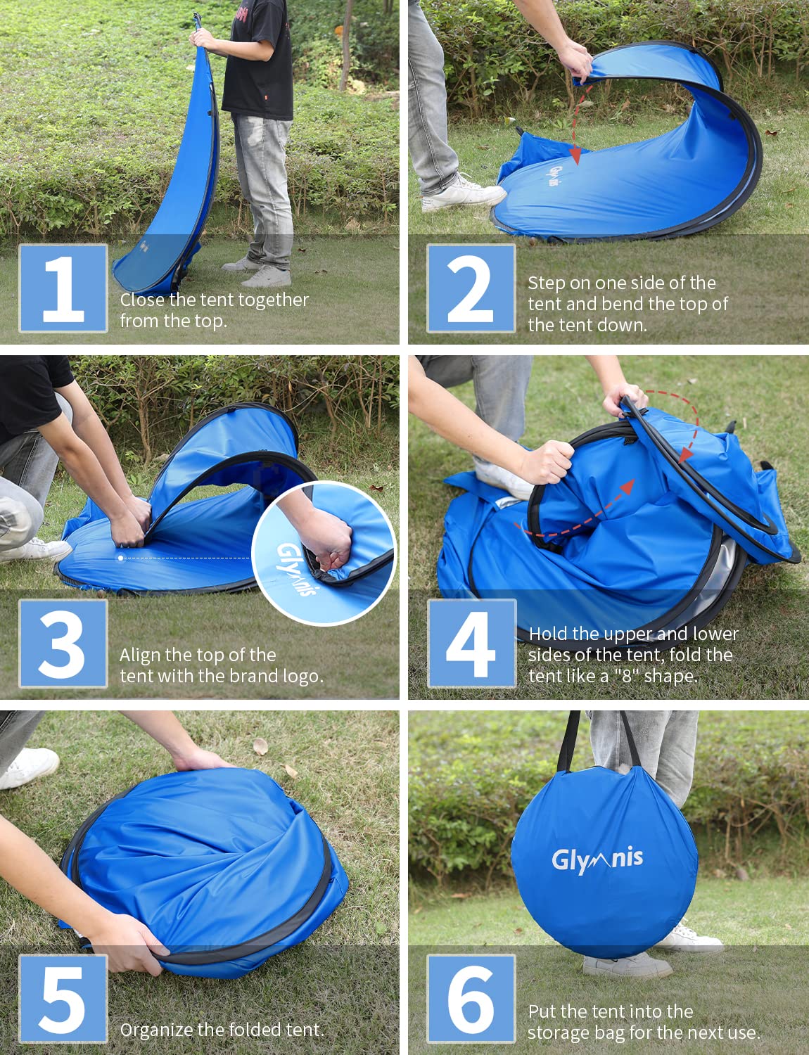 Glymnis Pop Up Beach Tent for 34 Person Large Automatic Portable Sun