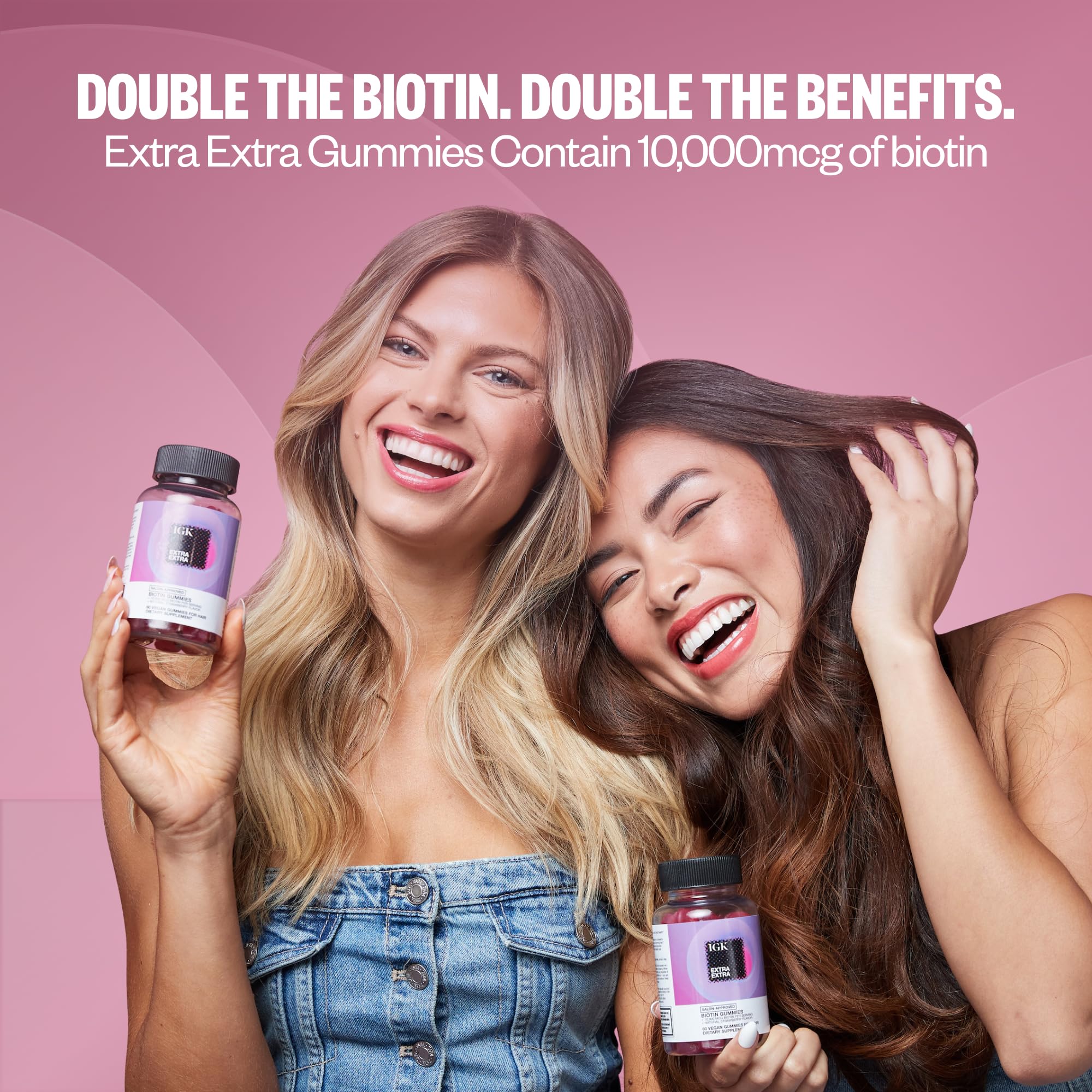 Amazon.com: IGK Biotin Hair Gummies 10,000mcg Biotin (60 Count), Strawberry Flavored, Hair Growth Supplement Gummies for Healthy Hair, Skin & Nails, Vegan, Help Combat Hair Loss & Thinning : Health & Household