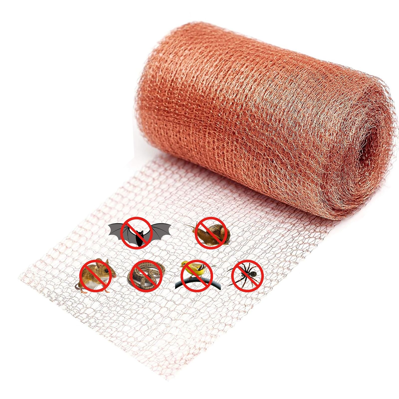 Vauxe Pure Copper Mesh 12M Rat Deterrent Mesh – Fine Copper Wire Mesh for Mouse Holes Slug Snail Control Pest Barrier for Garden Sheds UK Safe (12M)