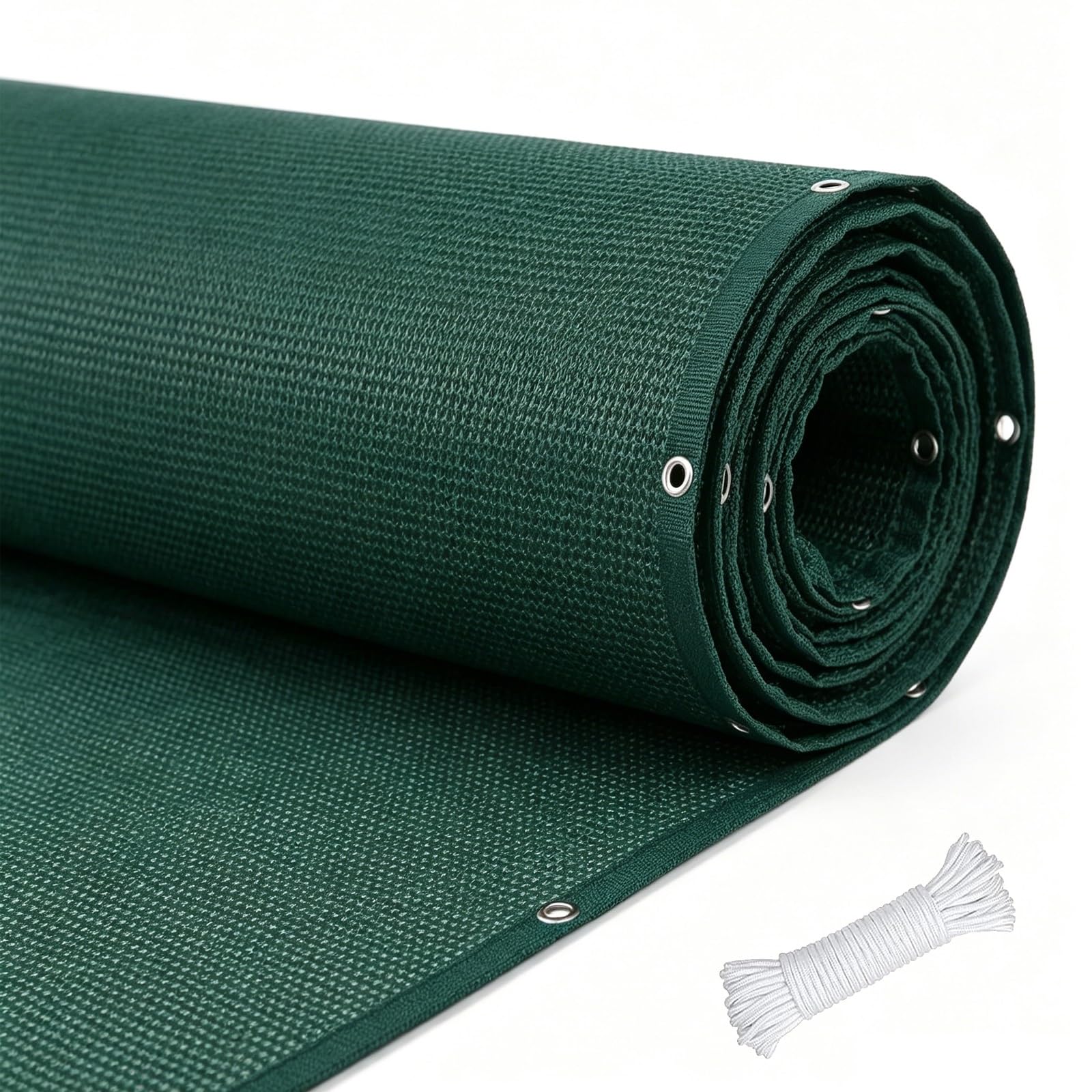 Vela de Sombra 100 x 400 cm HDPE Transpirable Anti Rayos UV Solar Protección 85% Resistente Tela Sombra, Malla Sombreo Exterior para Terraza Balcon Exterior Jardín, Verde Oscuro