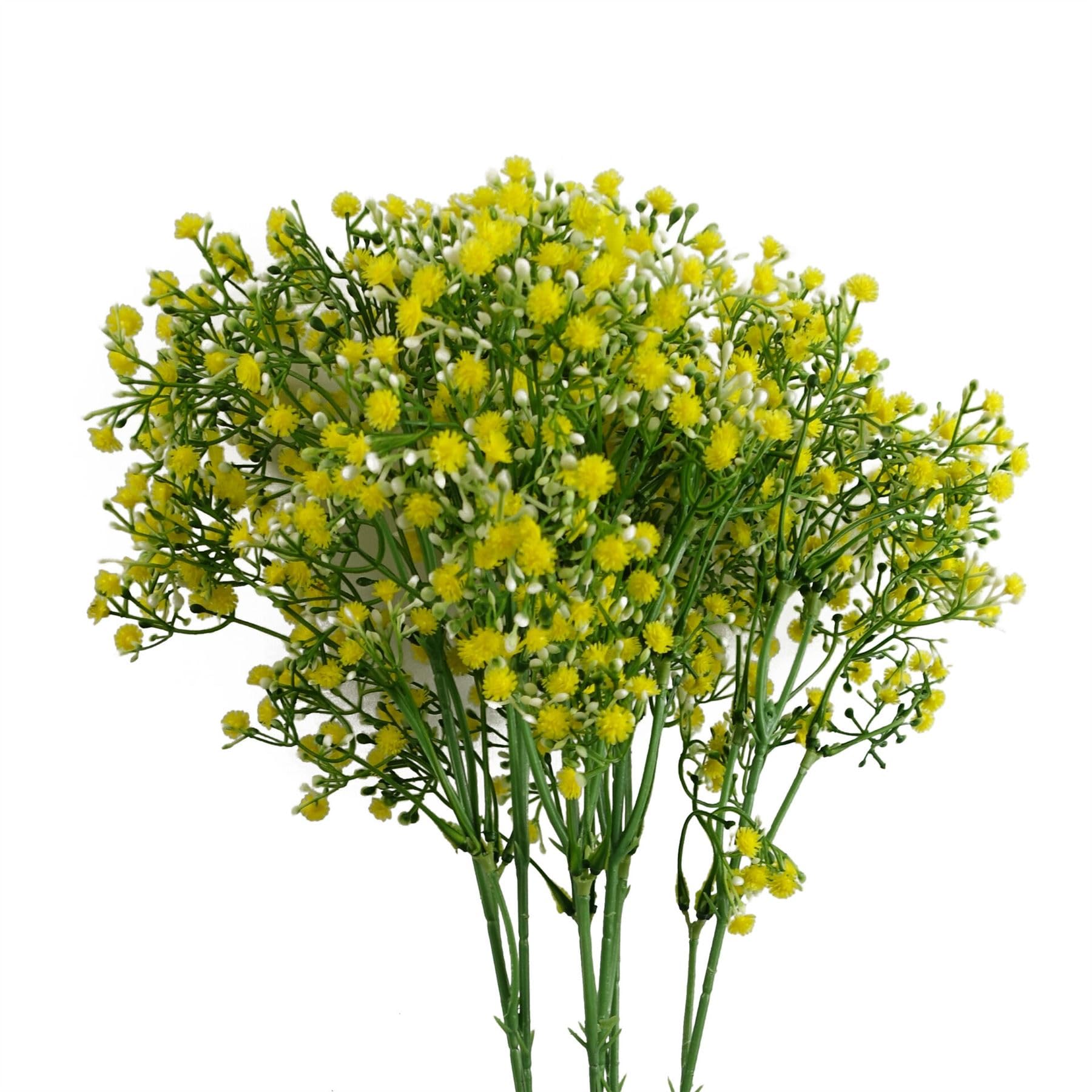 Leaf Yellow Gypsophila Artificial Stem 55cm 6 Pack