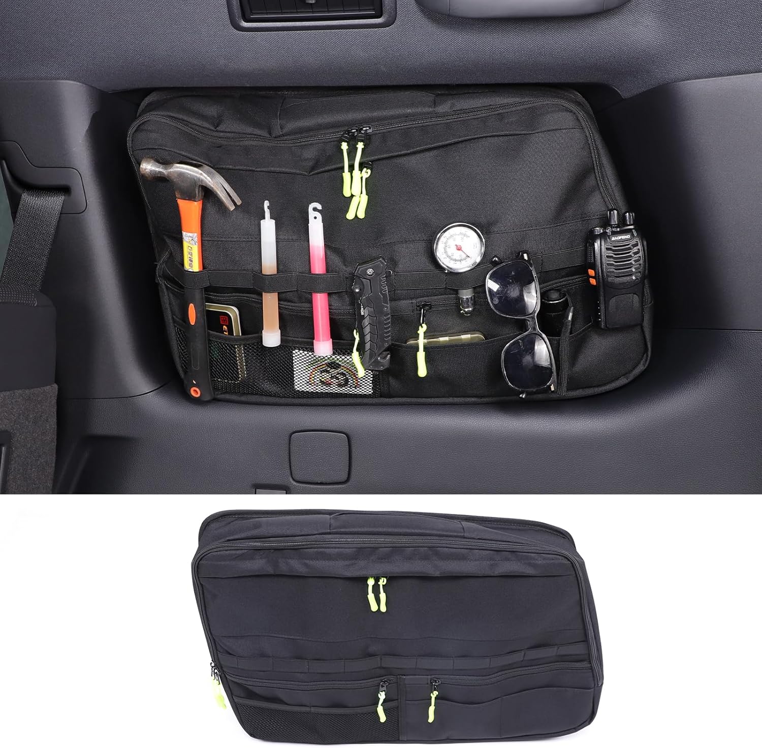 Rear Side Window Storage Bag Compatible with Toyota Land Cruiser Prado250 J250 LC250 2024 2025, Trunk Storage Bag Organizer Accessories, 1Pcs(Right Side)