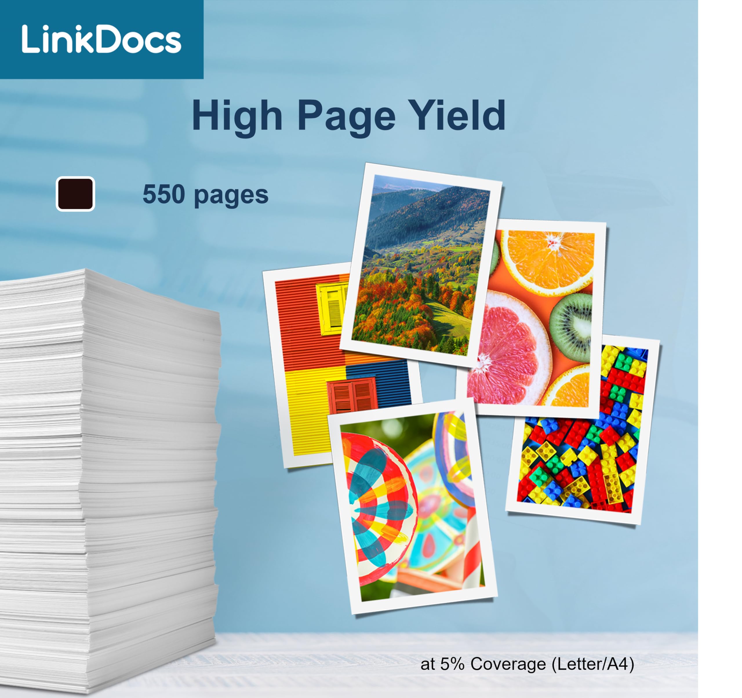 LinkDocs Remanufactured Ink Cartridges Replacement for 222 222XL Black Used with Epson Expression Home XP-5200 Workforce WF-2960 Printer (1 Black)