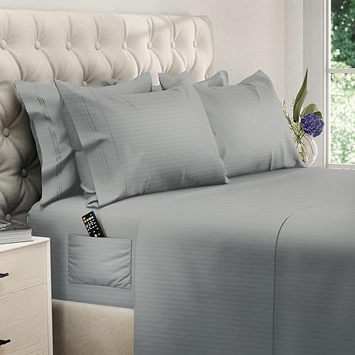 DREAMCARE - Juego de sábanas de tamaño matrimonial, 6 piezas, refrescantes, suaves y duraderas, de 100% poliéster de microfibra de cepillado fino,