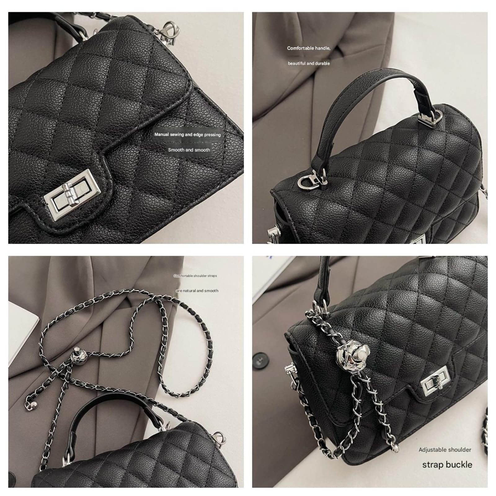 Borsa da Donna A Catena Tracolla Versatile Semplice sotto Le Ascelle-Bianco Sporco