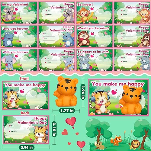 Miniatura 4 de YEGEER Paquete de 28 regalos de San Valentín para niños, un intercambio de regalos en el día de San Valentín con tarjetas de felicitación de San