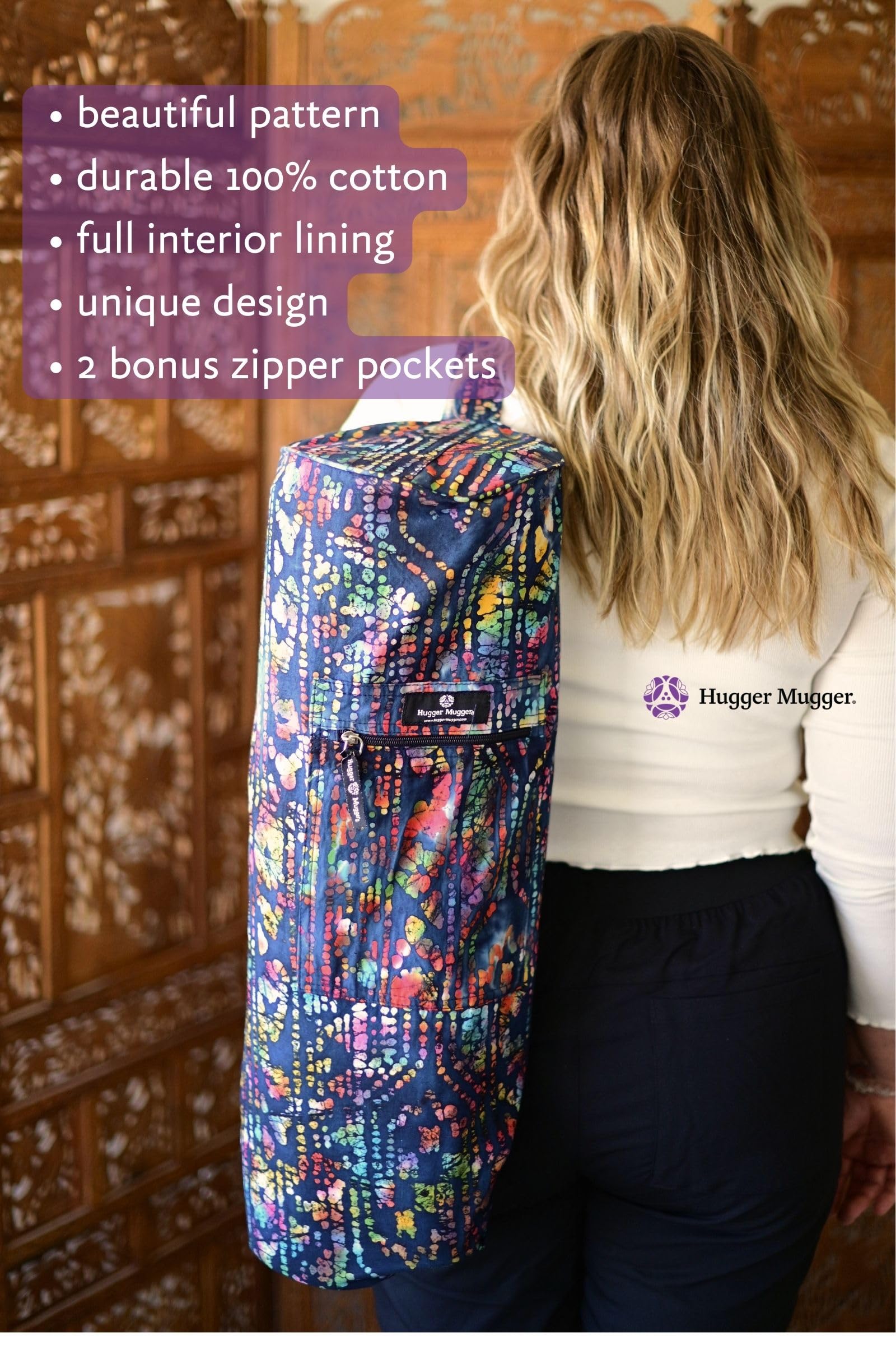 Hugger Mugger Batik Yoga Mat Bag - Blue