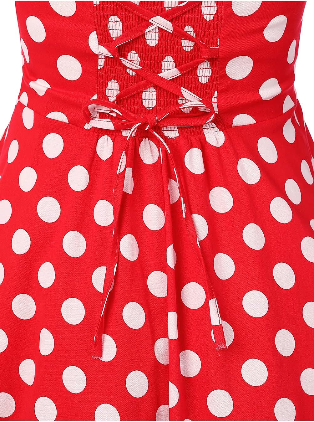 Topdress Women'sVintage Polka Audrey Dress 1950s Halter Retro Cocktail Dress - Image 9