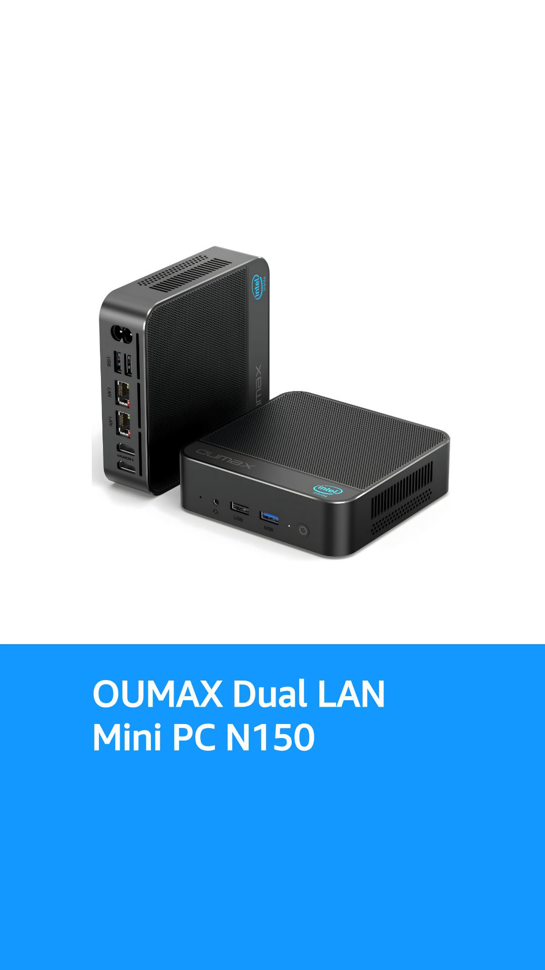 Mini PC N150, Intel Twin Lake N150(Up to 3.6GHz),16GB DDR4 500GB M