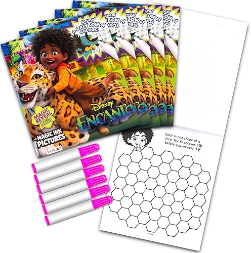 Miniatura 2 de Disney Encanto Imagine - Juego de libros para colorear de tinta para niñas y niños, paquete de 6 libros para colorear sin ensuciar con calcomanías,