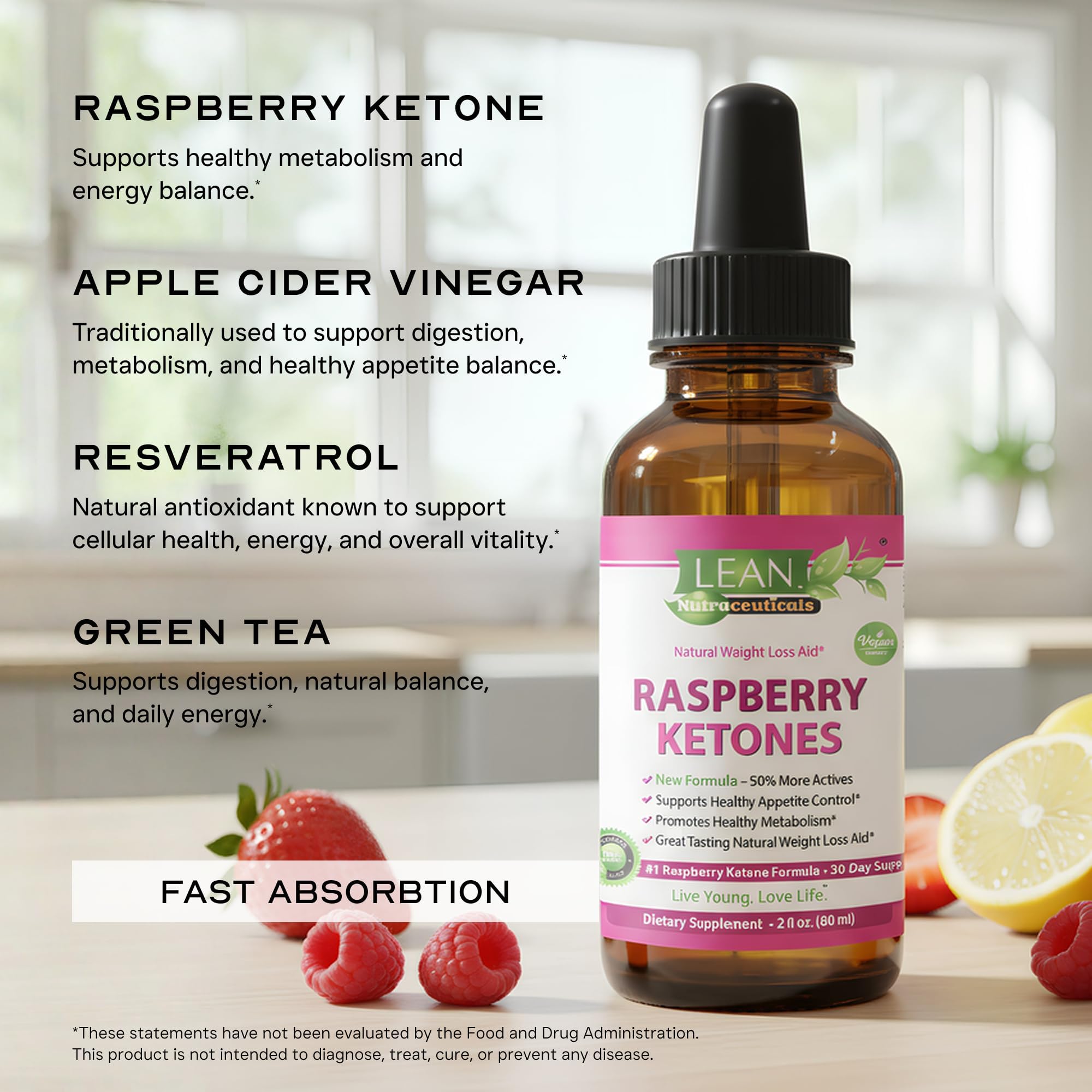 Apple Cider Vinegar Raspberry Ketone Weight Loss Drops, Keto Appetite Suppressant Fat Burner Diet Energy Supplement Metabolism Booster for Women and Men, Slim Faster Than Gummy Pill Capsule Tea, 60 ml — Amazon image 7