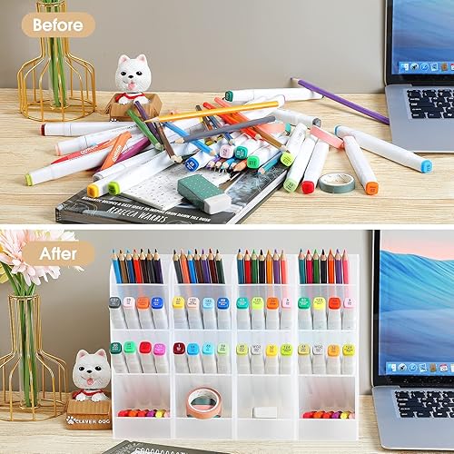 Miniatura 5 de MaxGear Organizadores de bolígrafos 4 unidades organizador de lápices para almacenamiento de escritorio organizador de escritorio para oficina