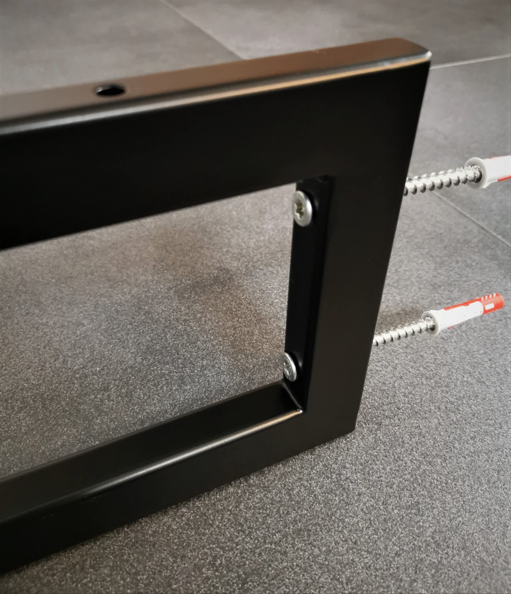 1x V2A Wandhalterung mit Schrauben Handtuchhalterung Regalträger Edelstahl Schwarz Waschtischplatte Konsolenträger rostfrei 150 kg Traglast