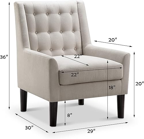 Miniatura 2 de Rosevera Maci - Sillas decorativas, sillón moderno de mediados de siglo para sala de estar, asiento cómodo para dormitorio, apartamento, fácil