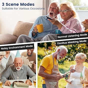 BESTEK Hearing Aids for Seniors Rechargable, Behind-The-Ear Hearing Aid for Adults with Noise Cancelling, Dual Microphone, Comfortable Fit