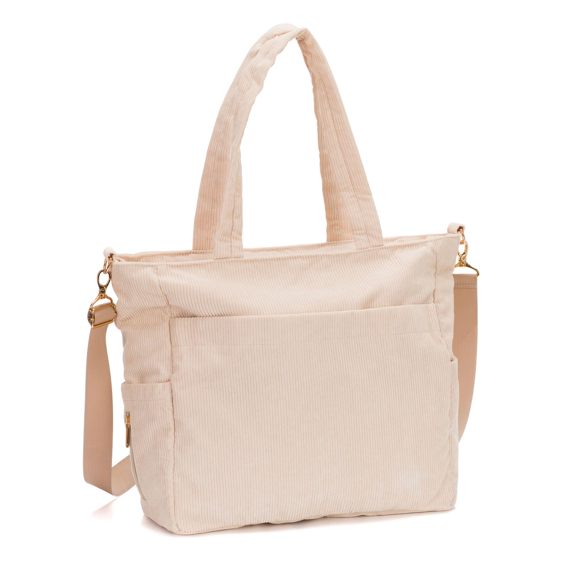 Fillikid Wickeltasche Cord Exclusiv| Baby Windeltasche Mom Bag | Inkl. Wickelauflage, Thermotasche, viele Fächer, Schultergurt & Haken für Kinderwagen | Wickel Organizer ab Geburt & Kliniktasche