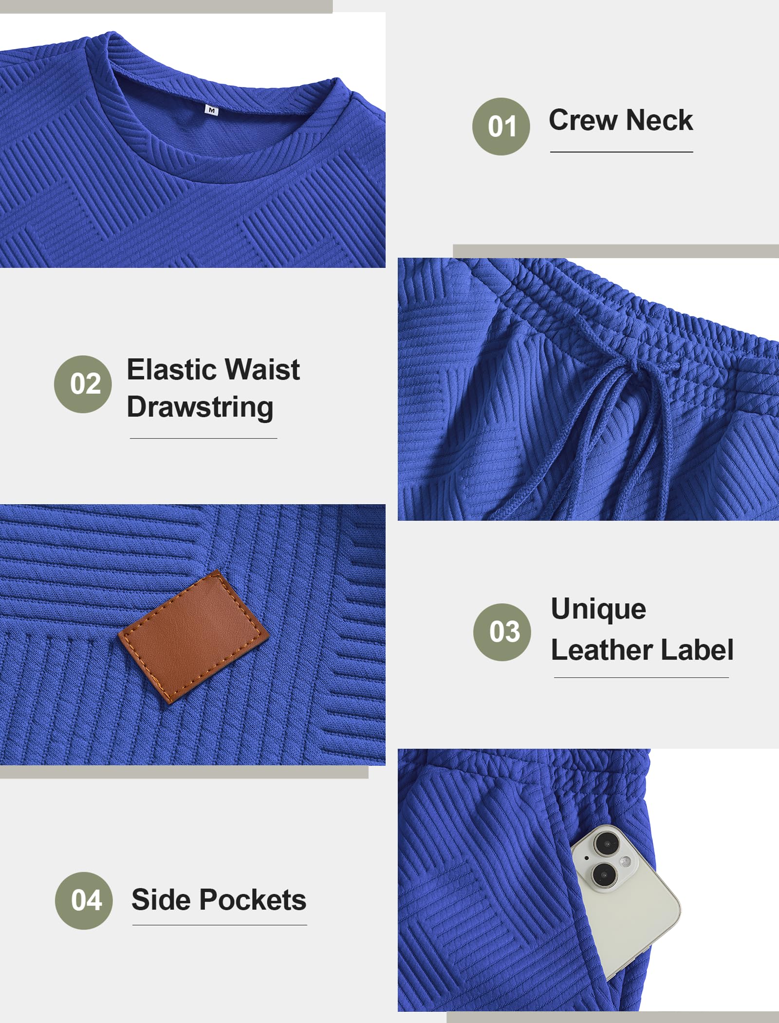 Vssjavun Tuta da uomo 2 pezzi abbigliamento casual a maniche corte e pantaloncini tuta tuta estiva