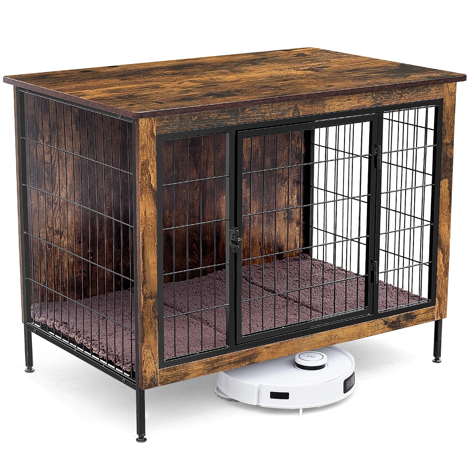 MAOHEGOU Dog Furniture Style Crate with Cushion,Side End Table,Indoor