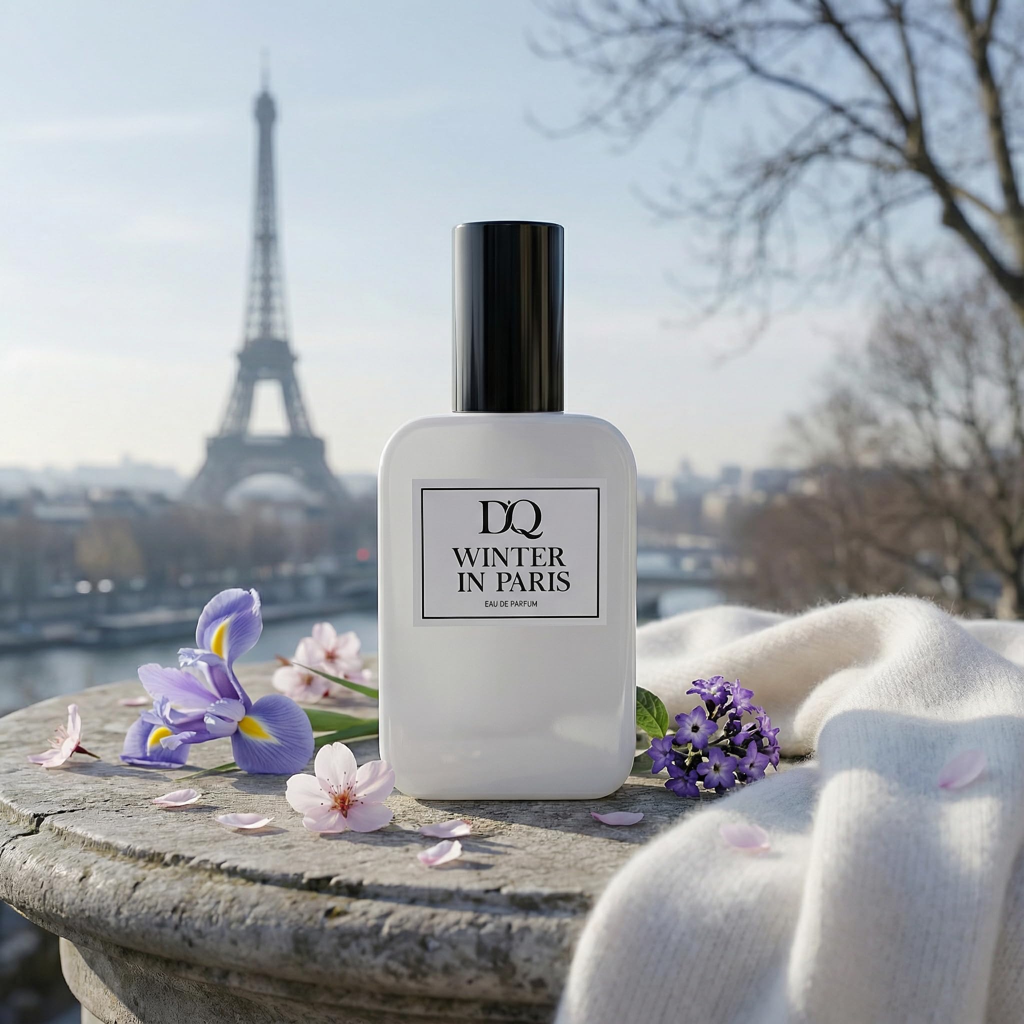 D’QAR WINTER IN PARIS | Eau de Parfum Damen – Pudriger Damenduft mit Kirschblüte, Iris & Moschus – Cremig, clean & elegant – 50 ml