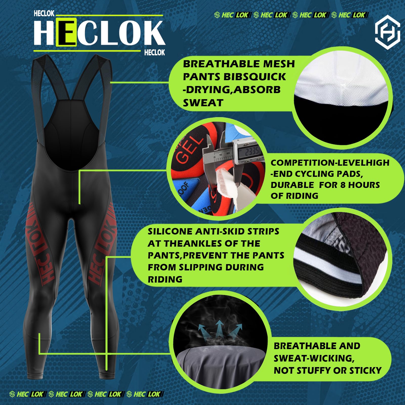 Traje Jerseys de Ciclismo para Hombre,Conjunto Ropa de Ciclo Manga Larga,Conjunto Ciclismo Hombre Manga,con Pantalón Acolchado de Gel 9D Y Culotte con Tirantes