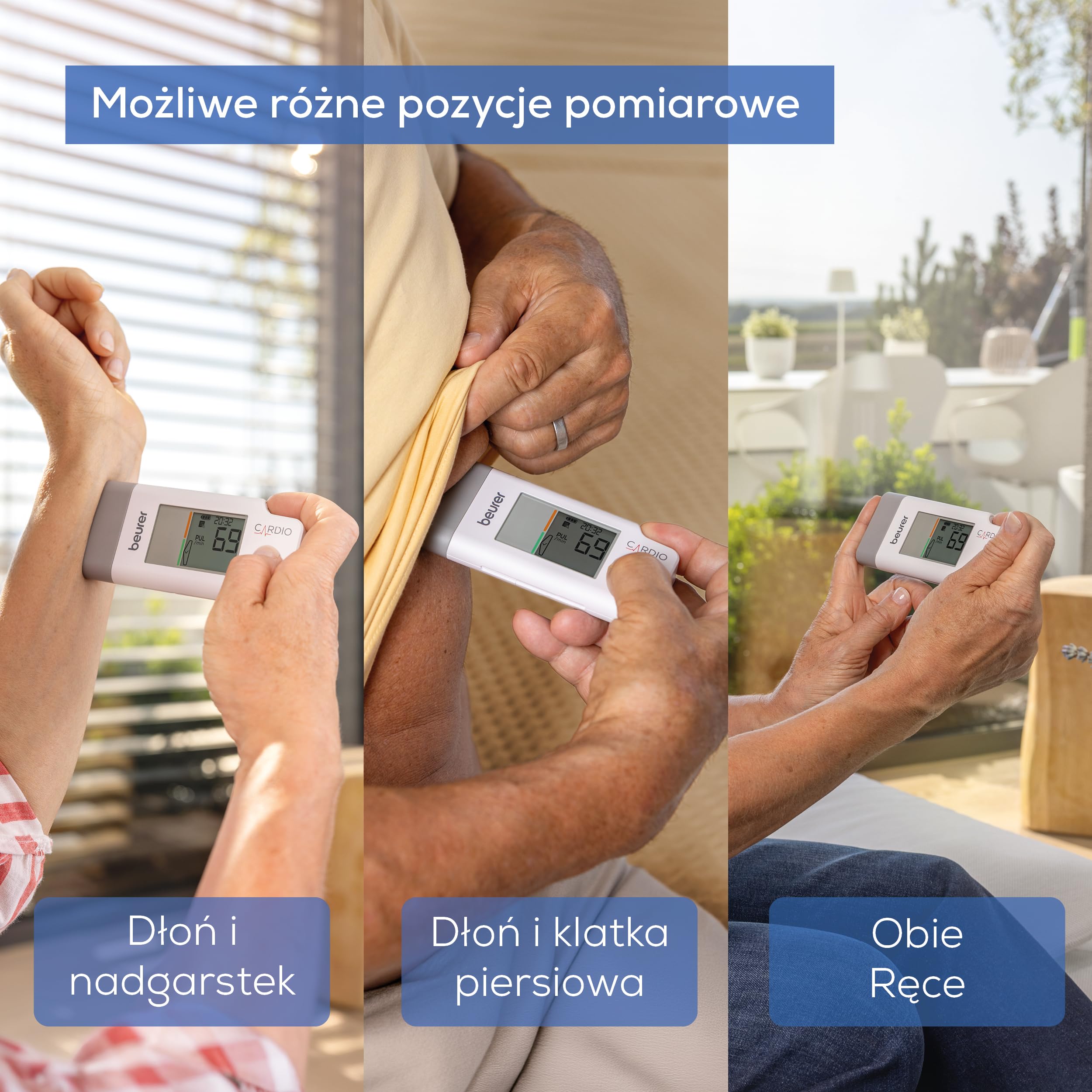 Beurer ME 95 EKG mobilne, 1-kanałowe EKG do rejestrowania rytmu serca, wykrywa migotanie przedsionków, akumulator, monitor tętna z aplikacją, Apple Health