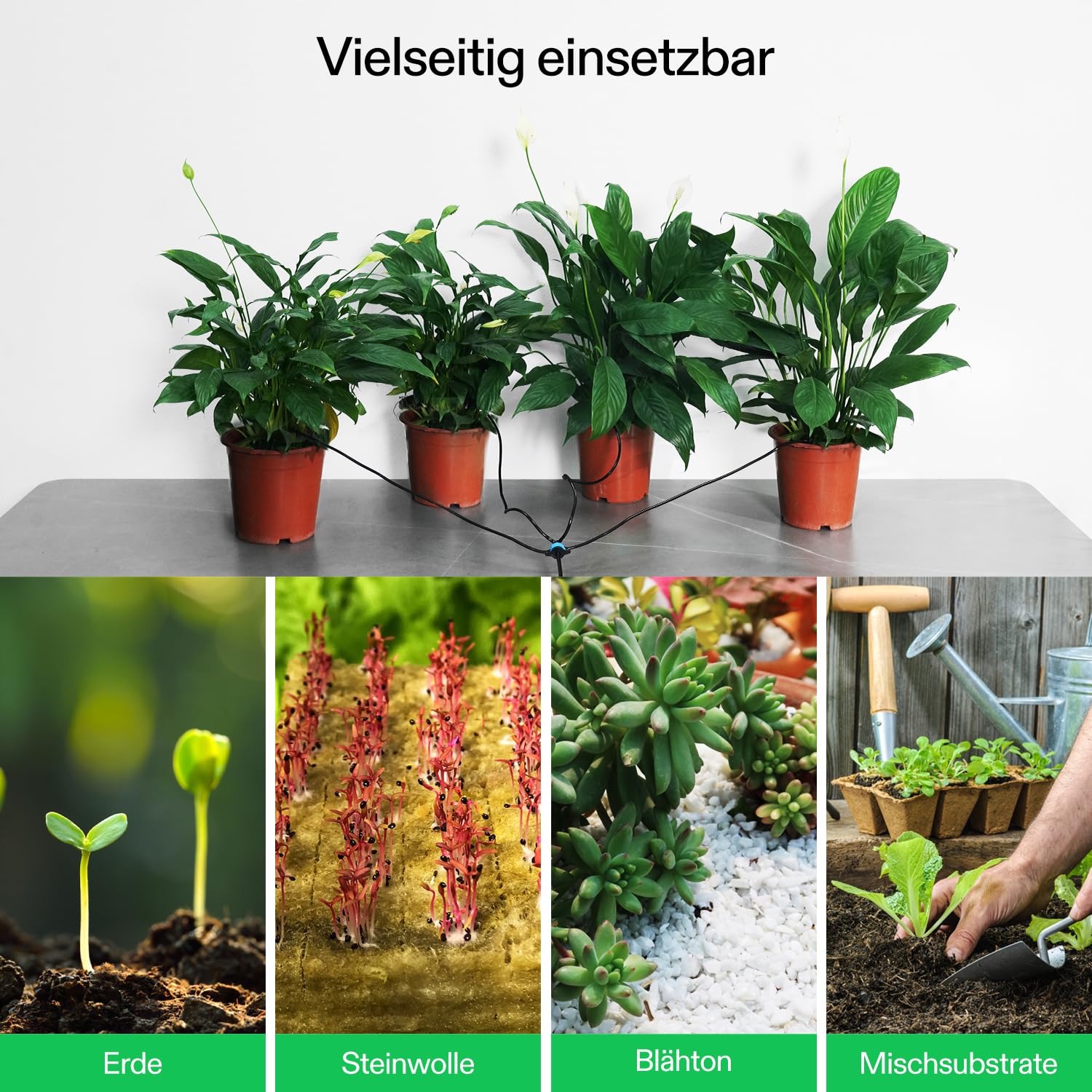 VIVOSUN Bewässerungssystem automatisches Tropfbewässerungsset 15W mit Pumpe,Timer und Regler,8 Tropfer für Indoor und Outdoor Pflanzen