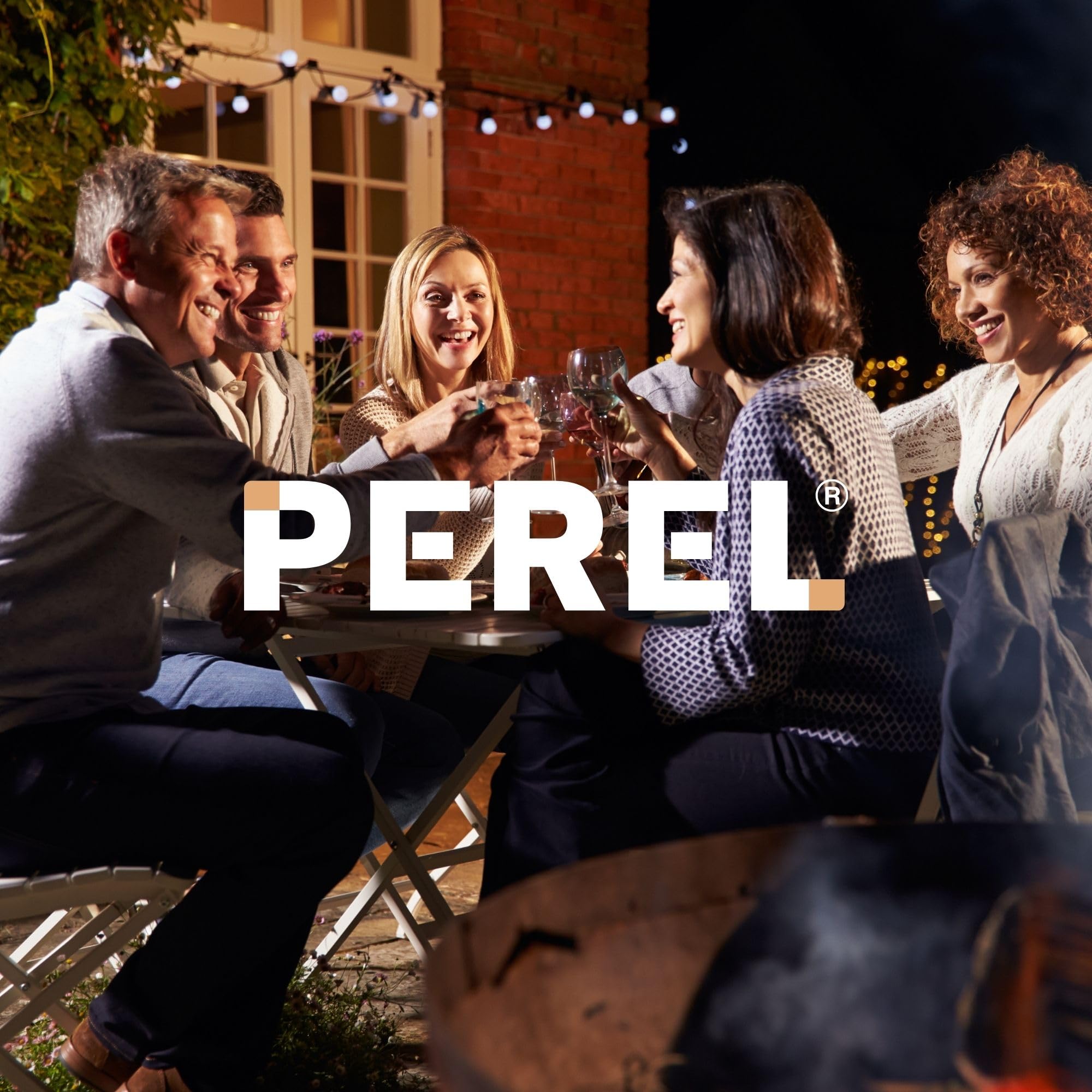 Perel Chauffage de terrasse 2000 W quartz montage mural résistant aux projections d'eau 3 niveaux de chauffe noir