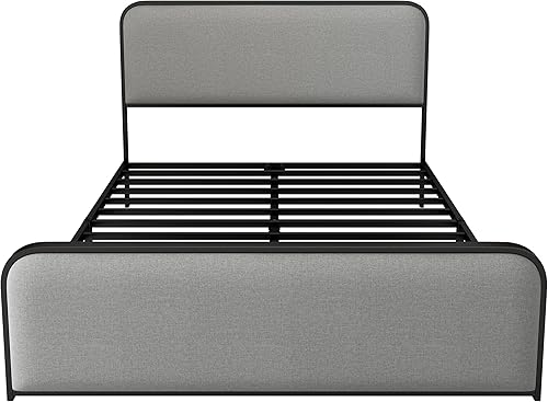 Miniatura 113 de SOFTSEA Cama de plataforma tapizada tamaño Queen con cajón de almacenamiento, marco de cama tapizado con cabecera con respaldo de alas, soporte de