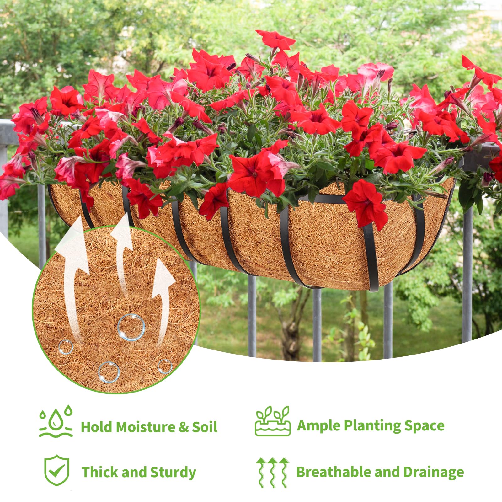 Snapklik.com : Legigo 4 Pack 24 Inch Window Box Deck Railing Planter