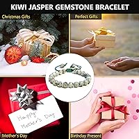 Vista 187 de Adjustable Crystal Bracelet – Gemstone Bead Bracelet with Adjustable Macrame String – Chic Gemstone Bracelet for Men and Women – 8mm Round Healing