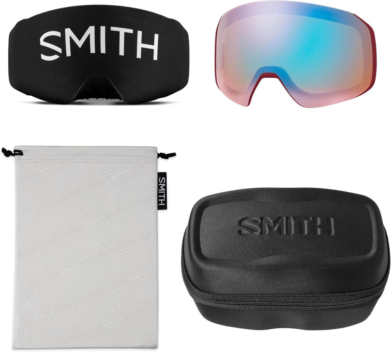 SMITH 4D MAG S Goggles with ChromaPop Lens – Performance Snowsports Goggles with Easy Lens Change Technology for Skiing & Snowboarding – for Men & Women – Sangria + ChromaPop Sun Black Lens - Image 3