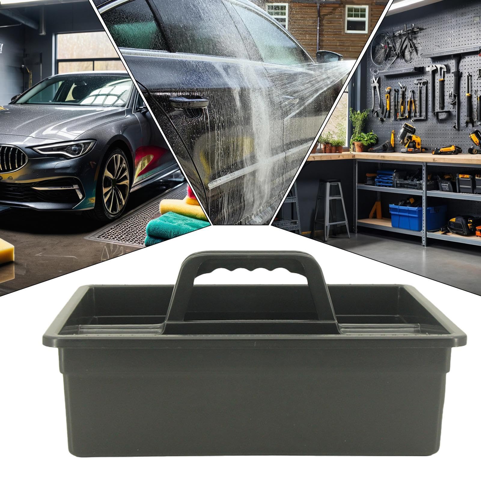 Genérico Caddy para Artículos de Limpieza Organizador De Almacenamiento | Organizador De Herramientas De Lavado De Coche Con Asa Para Maletero, Detailing Automotriz, Limpieza Doméstica, Casa,