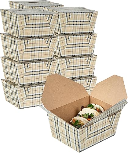 Miniatura 29 de Restaurantware Bio Tek - Cajas para llevar de 45 onzas, 50 loncheras para llevar, con cierre de tabulación, resistentes al calor, desechables, Rojo