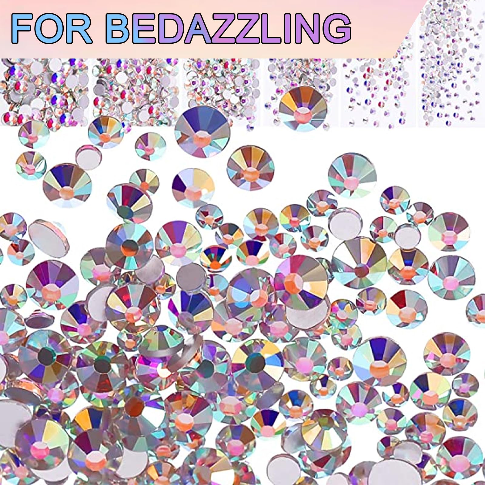 Brillantini Unghie 32000 Pcs 40 Colori Rhinestones 3mm, Cristalli per Bigiotteria e Nail Art, Decorazioni Unghie e Brillantini Viso con Pinzetta e pastello (Senza Colla)