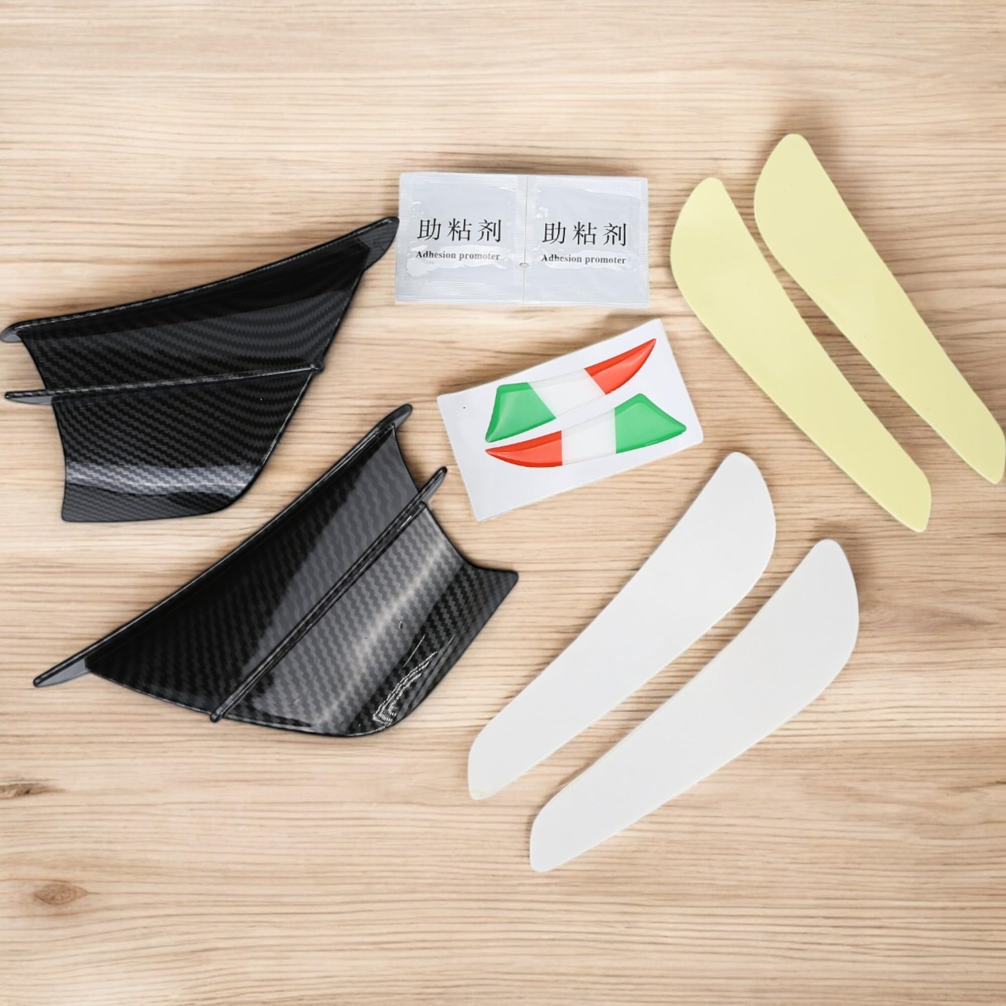 Kit alette aerodinamiche di ricambio per moto Ducati 899 959 1198 1198S 1199 1299 Panigale V4 V4S V4R V2 Supersport S (colore: nero brillante carbonio)