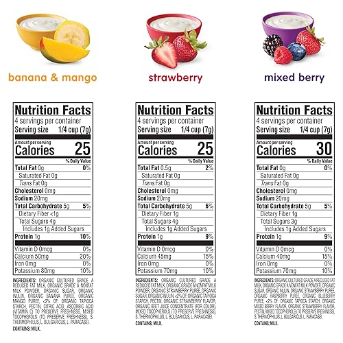 Miniatura 7 de Yogur orgánico Haooy Yogis para bebés y niños bolsas de 1onza paquete de 8