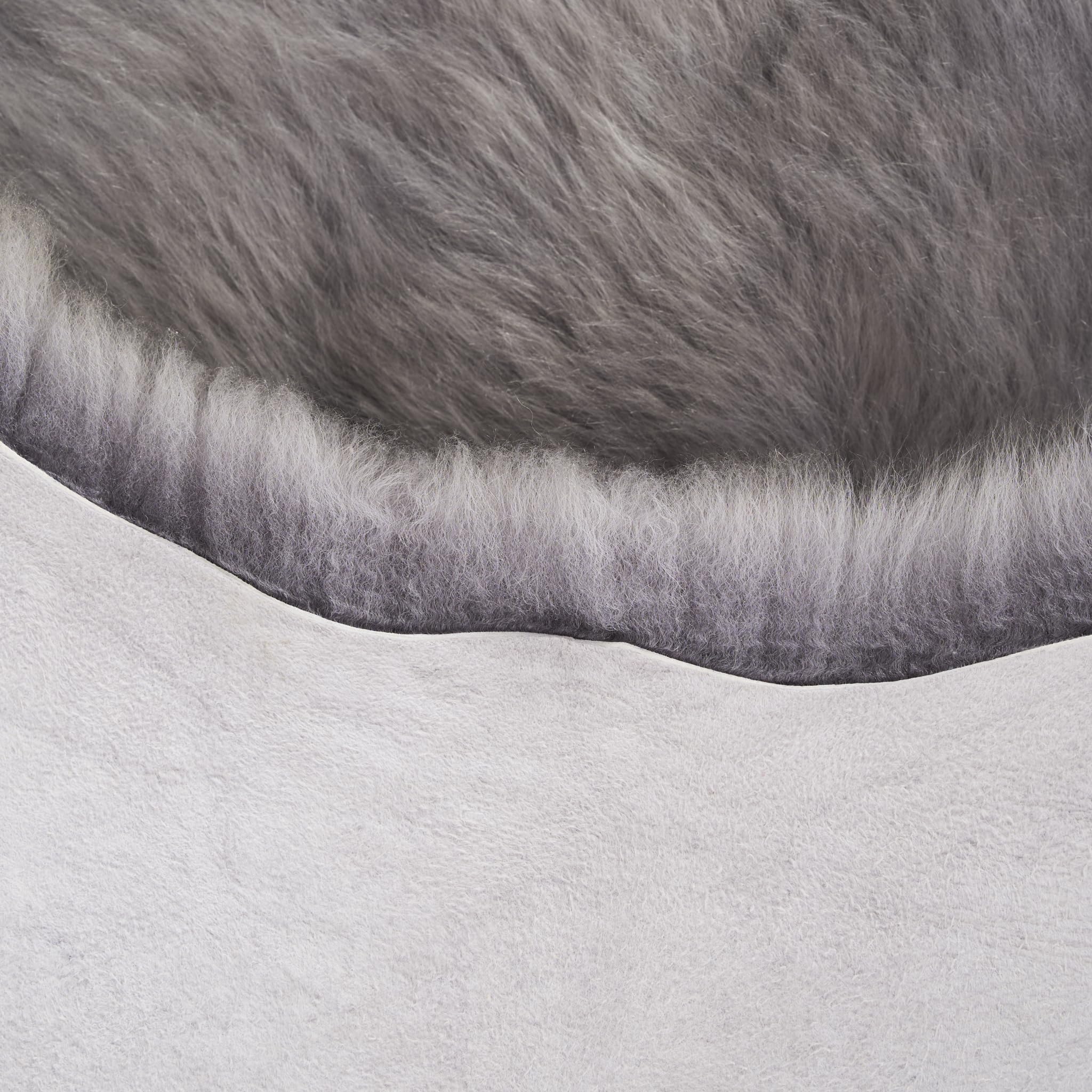 Peau de mouton australian de qualité supérieure - Gris - 100 x 60 cm - 4-6 cm - Laine - Pour chaise - Sans odeur - Tapis en peau d'agneau véritable - Pour canapé - Peau de mouton