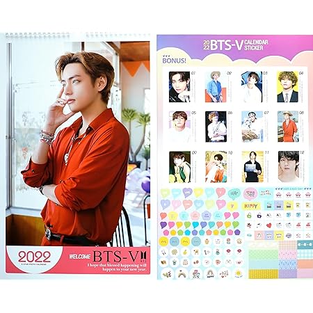 Amazon 防弾少年団 Bts V テテ グッズ 大判 壁掛け カレンダー 22年 令和4年 ステッカーセット アイドル 芸能人グッズ 通販