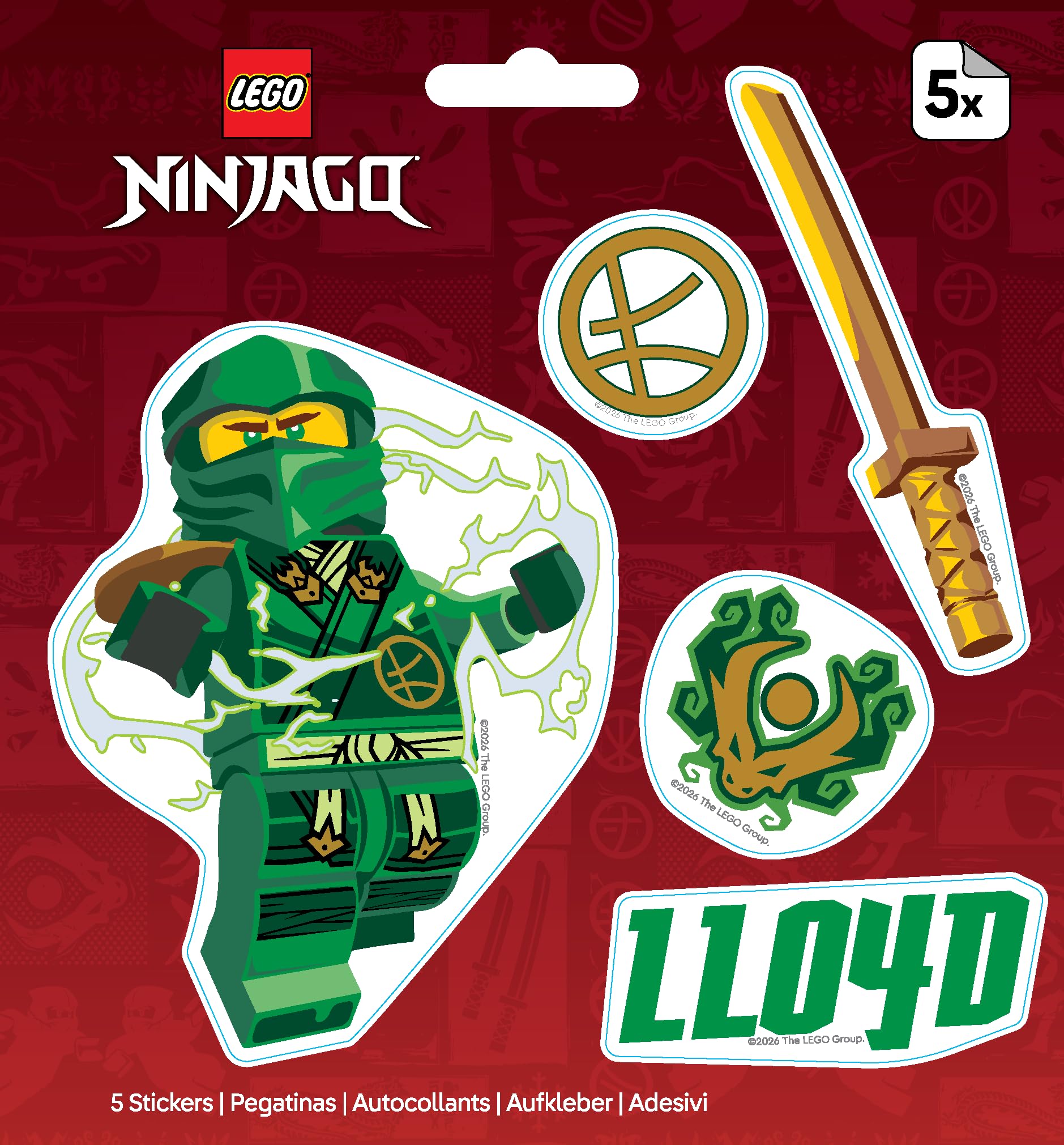 LEGO Ninjago Die Cut PET Sticker - Lloyd (53848)