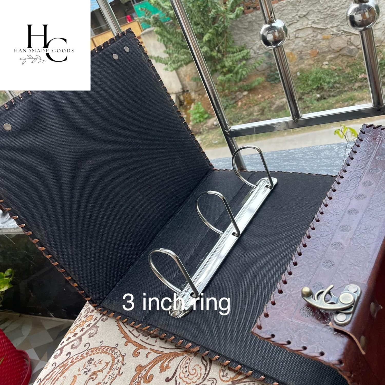 Reliure en cuir 3 anneaux, housse de classeur en cuir