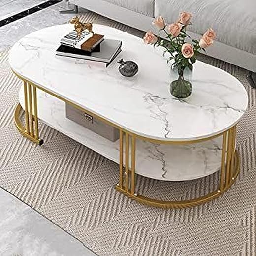 Midcentury Modern Coffee Table - White Gold
