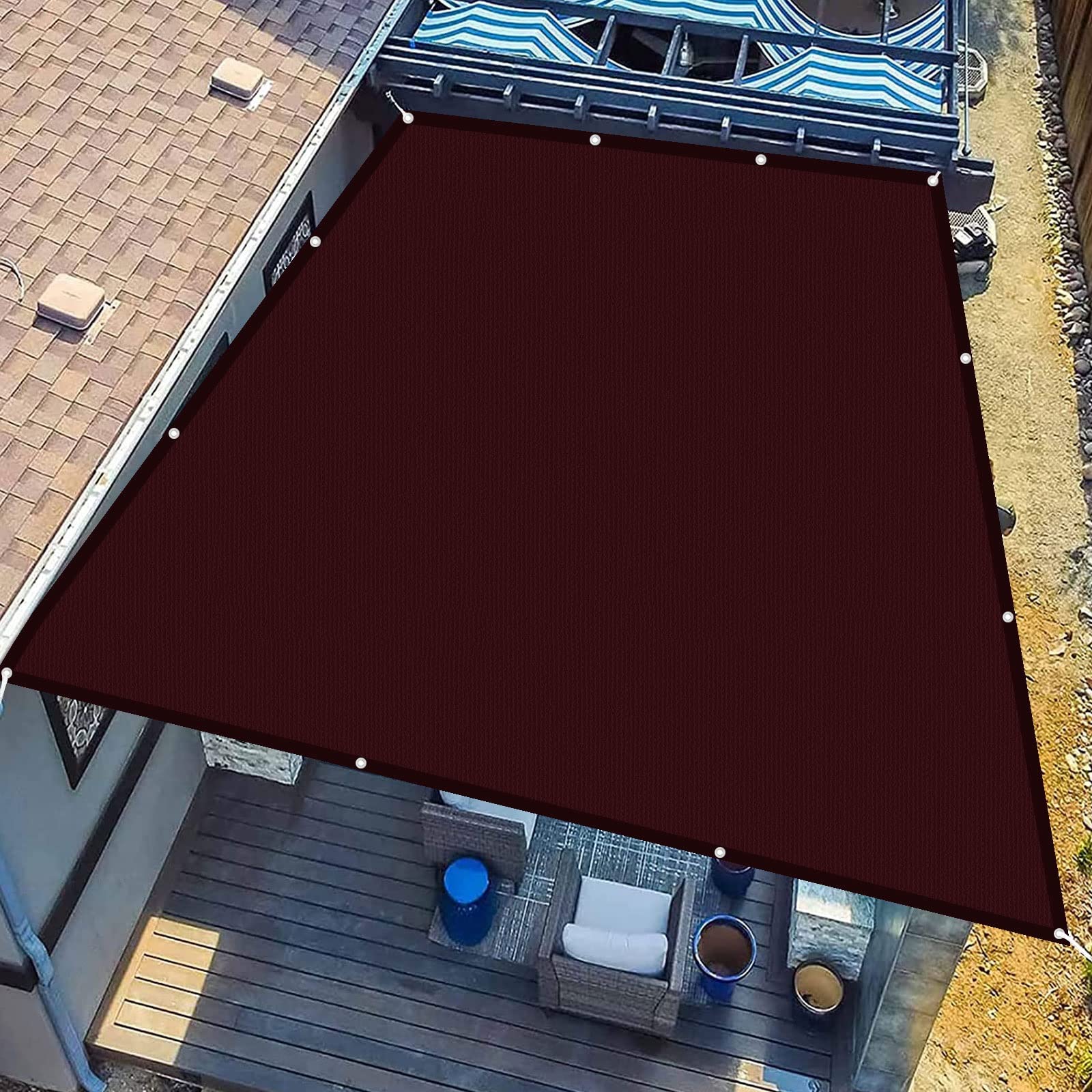 Filet protection solaire grand format pour éliminer la chaleur sur la terrasse