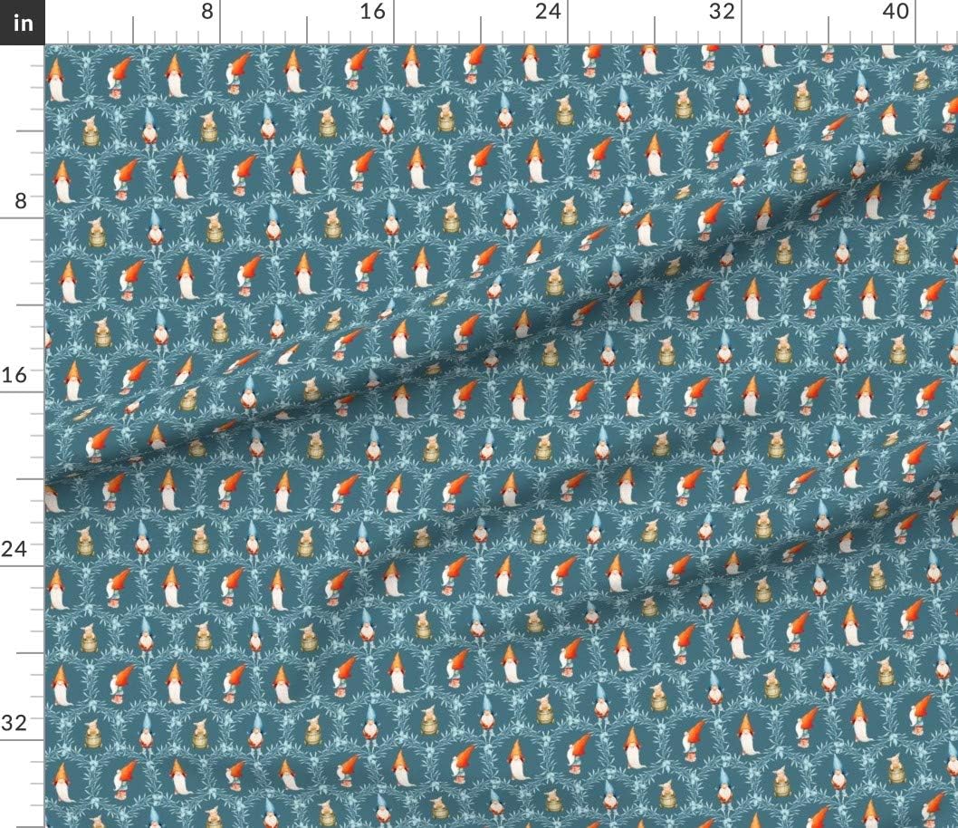 Spoonflower Fabric - Celebration Gnomes Dark Blue Nordic Christmas Scandinavian Winter Printed on Petal Signature Cotton Fabric by The Yard - Sewing Quilting Apparel Crafts Decor