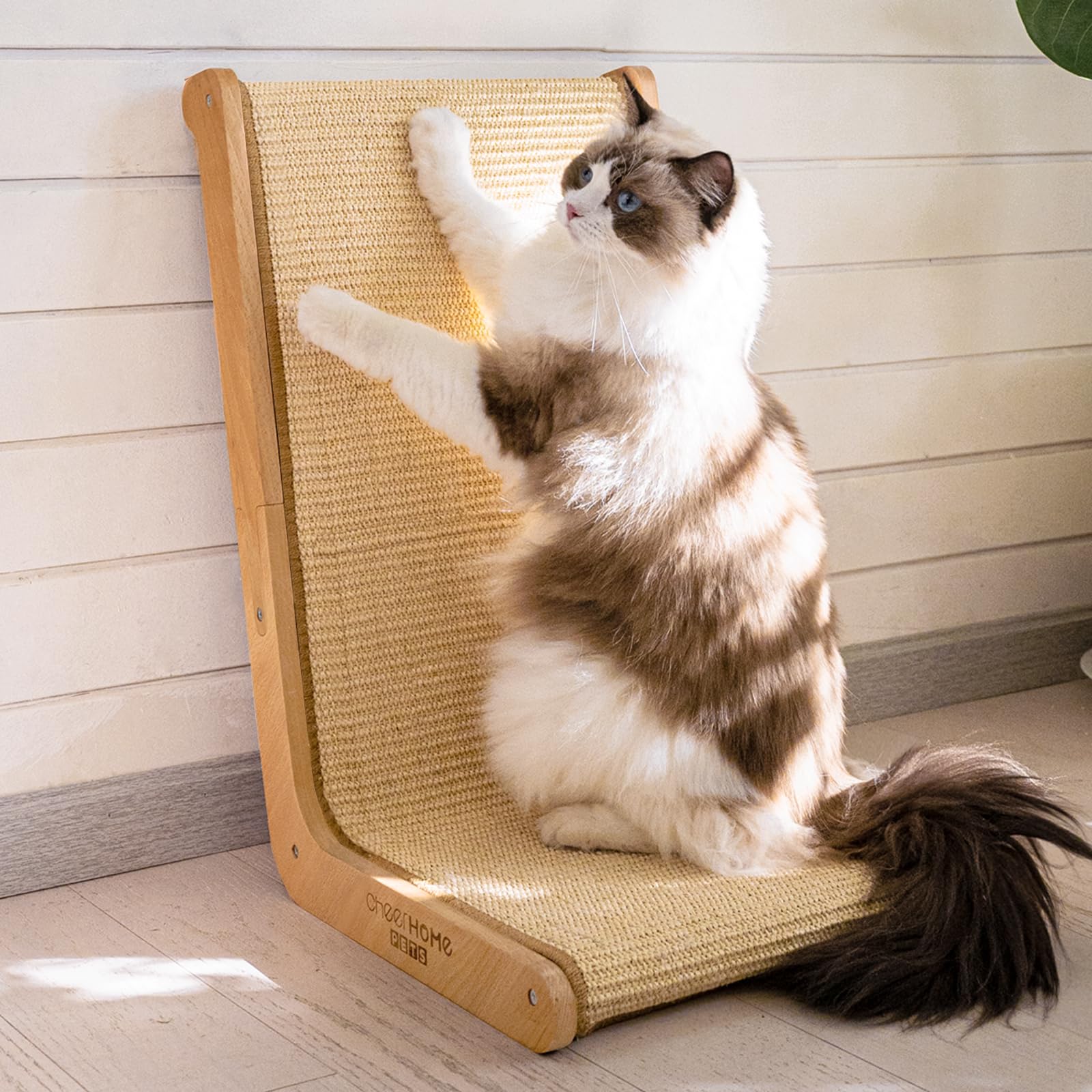 CheerPals L-Shaped Sisal Cat Scratcher, 105° Ergonomic Design